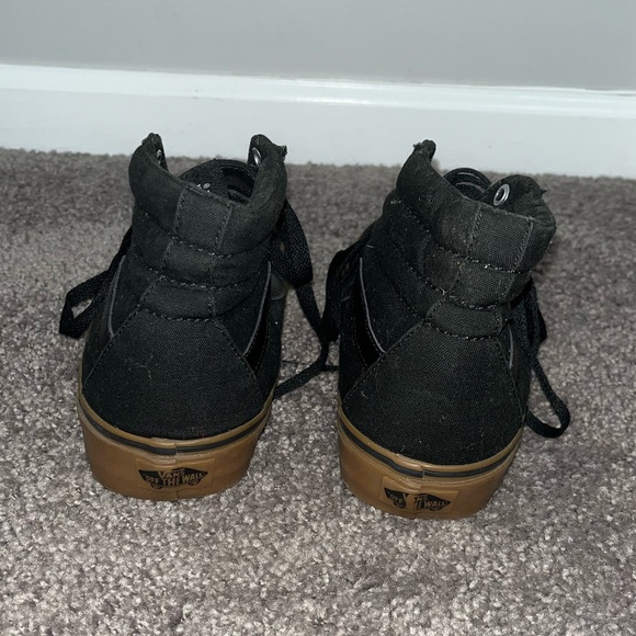 EUC Black Lace Up High Top Vans Sneakers - Picture 6 of 7